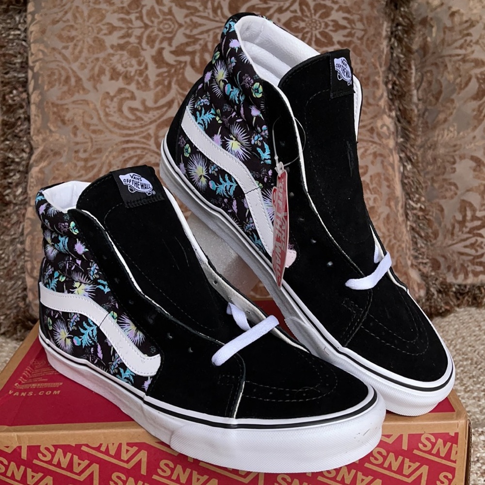 Vans Sk8-Hi Paradise Floral Black/True White Men’s - Picture 6 of 16